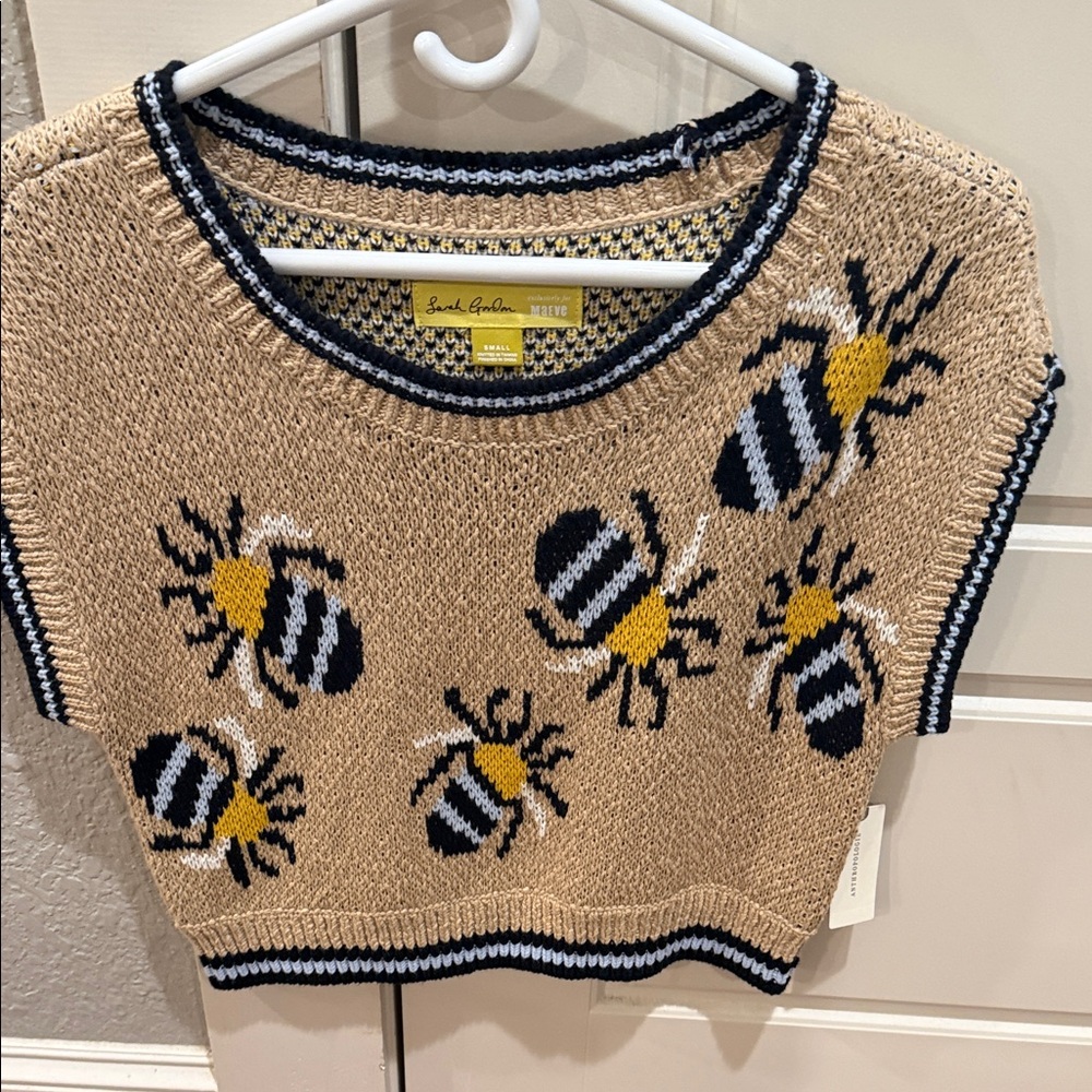 Maeve Beige Sweater with Bee Design